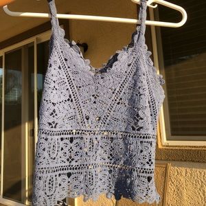 Crochet blue crop top